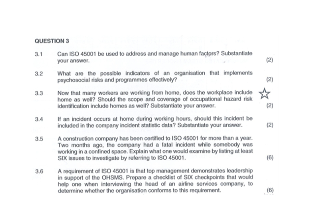 QUESTION 3 3 . 1 Can ISO 4 5 0 0 1 be used to