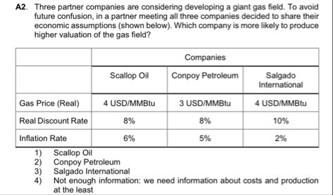 A 2 . Three partner companies are considering