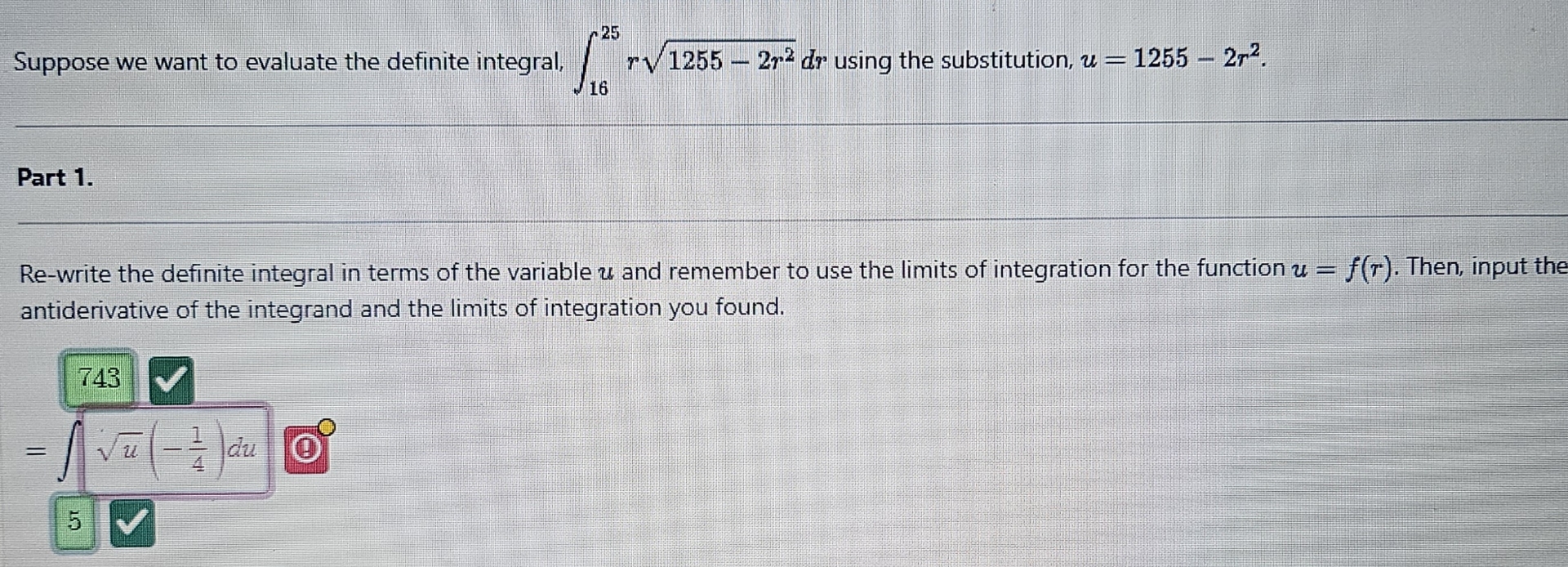 Suppose we want to evaluate the definite