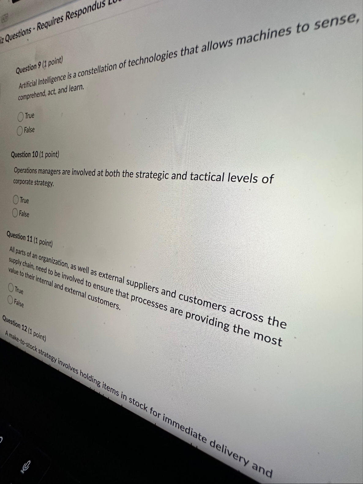 hat allows machines to sense, Question 9 ( 1