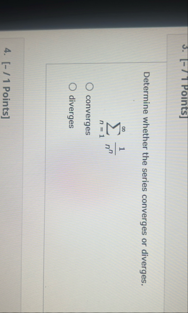 Determine whether the series converges or