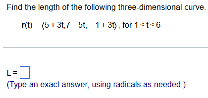 Find the length o f the following three -