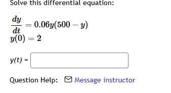Solve this differential equation: d y d t = 0 . 0