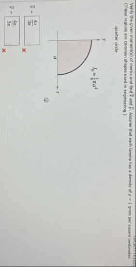 Larchich ) 1 4 4 0 3 5 Verify the given moment (