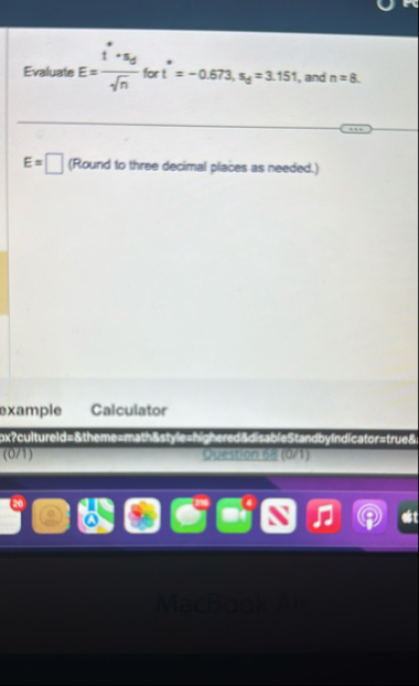 Evaluate E = ( h a t ( t ) ) * s d n 2 for t * *