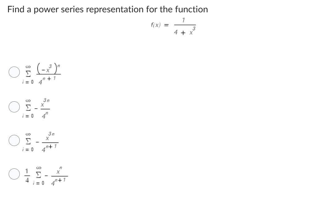 Find a power series representation for the