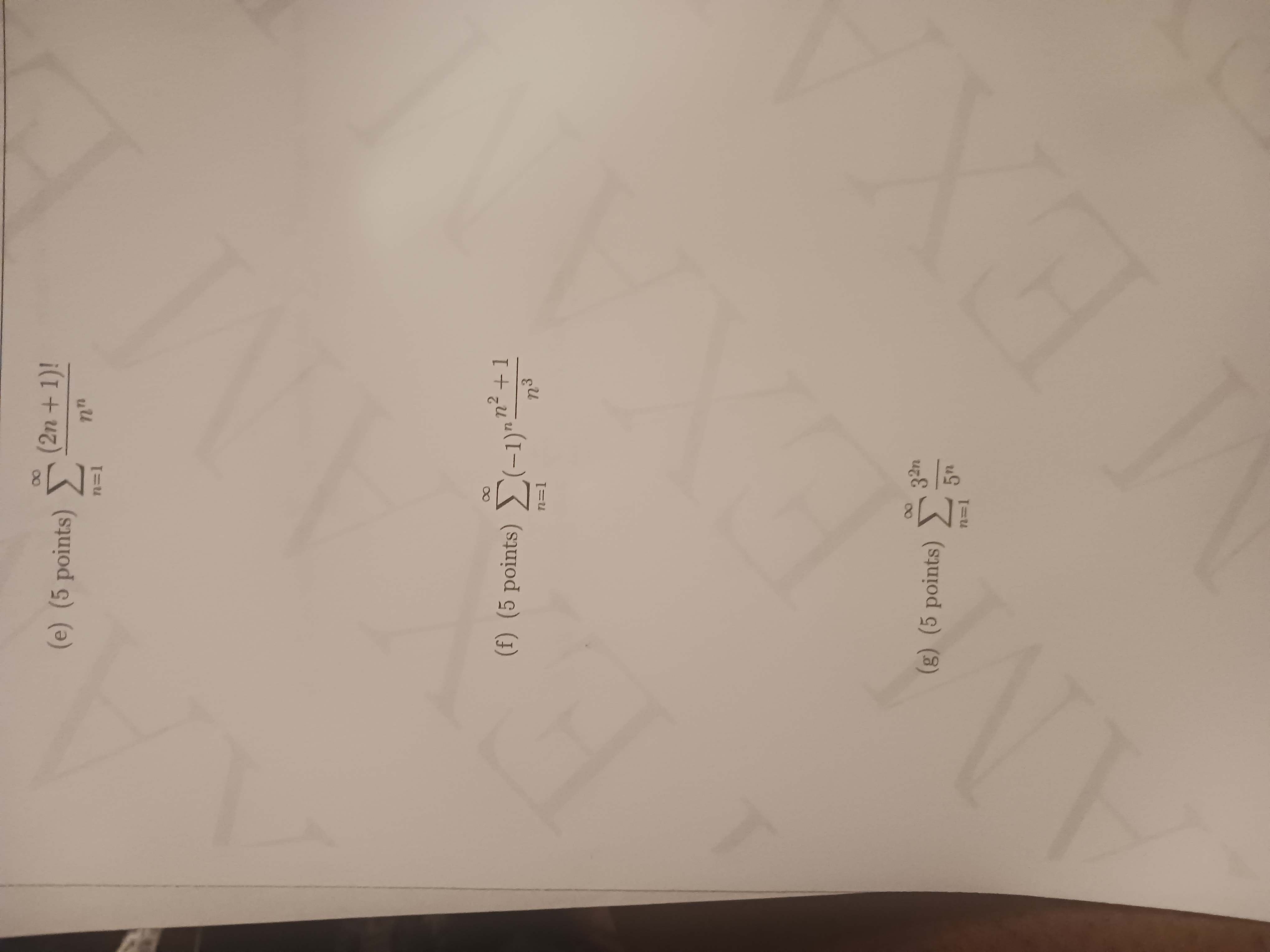 ( e ) points n = 1 ( 2 n + 1 ) ! n n ( f ) points