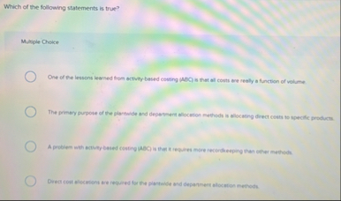 Which of the following statements is true?