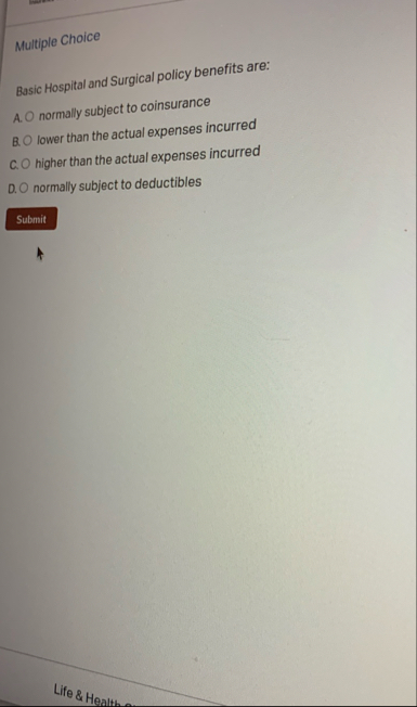 Multiple Choice Basic Hospital and Surgical