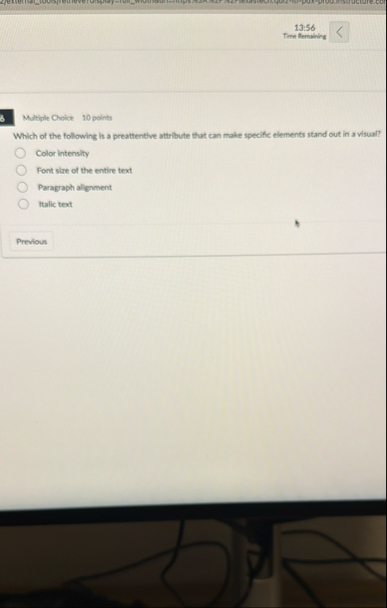 1 3 : 5 6 Time Remaining 3 Multiple Choice 1 0