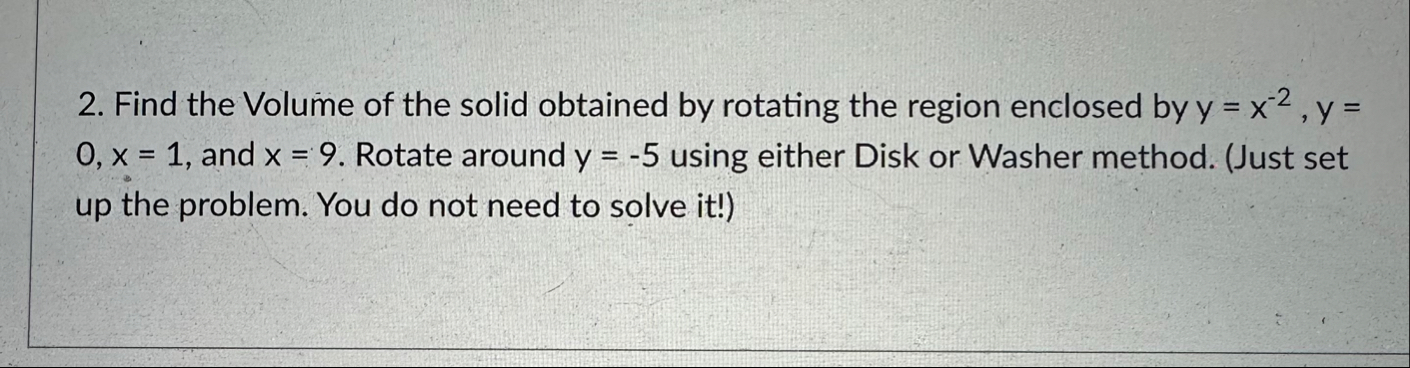 Find the Volume of the solid obtained by rotating