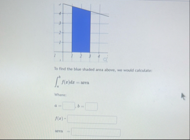 To find the blue shaded area above, we would