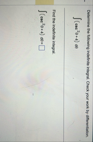 Determine the following indefinite integral.