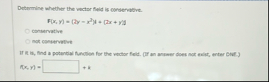 Determine whether the vector fleld is