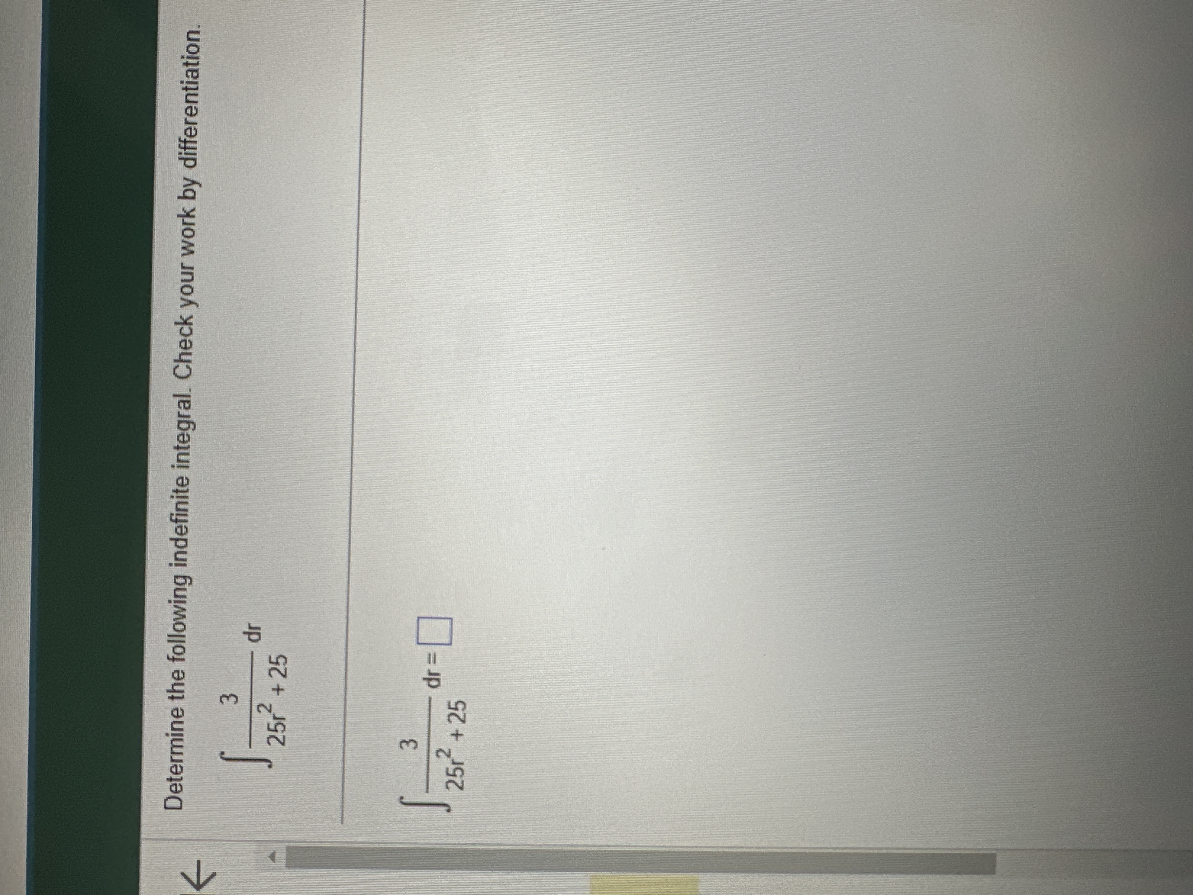Determine the following indefinite integral.