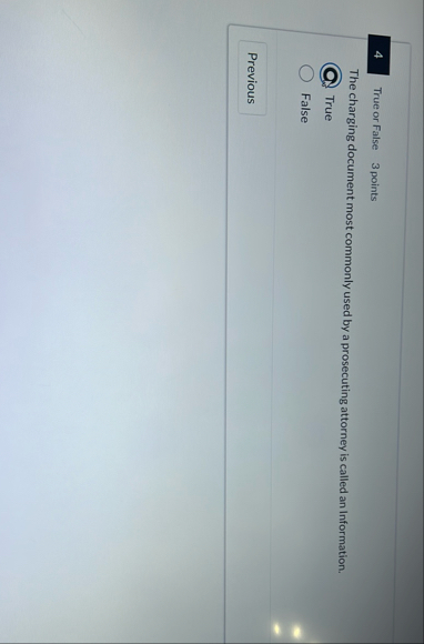 4 True or False 3 points The charging document