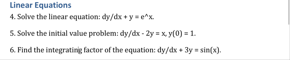 Linear Equations 4 . Solve the linear equation: d