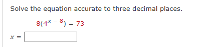 Solve the equation accurate t o three decimal