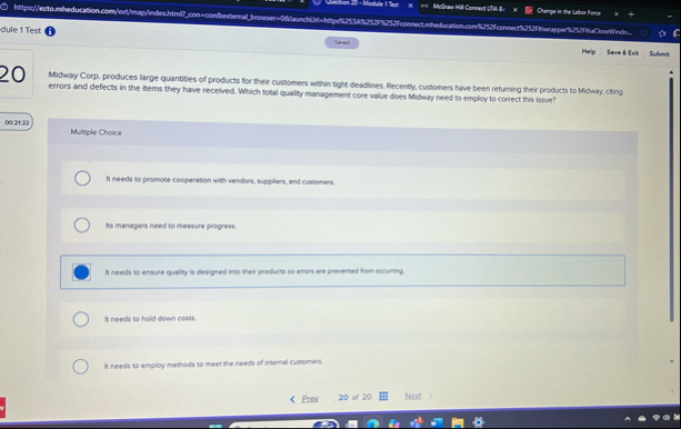 dule 1 Test Mulp Serve 4 Exit Submit 2 0 Midway