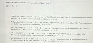 Show that there is a number c , with 0 c 1 , such