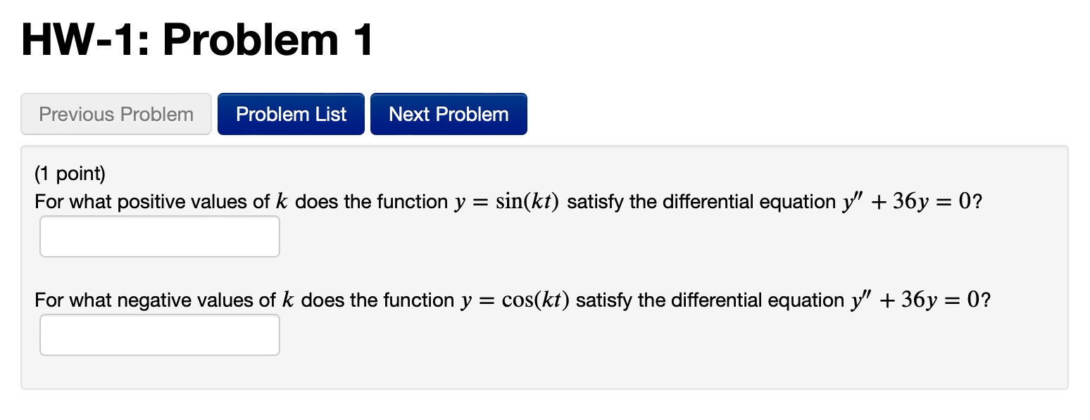 ( 1 point ) For what positive values o f k does