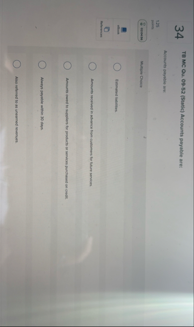 3 4 TB MC Qu . 0 9 - 5 2 ( Static ) Accounts