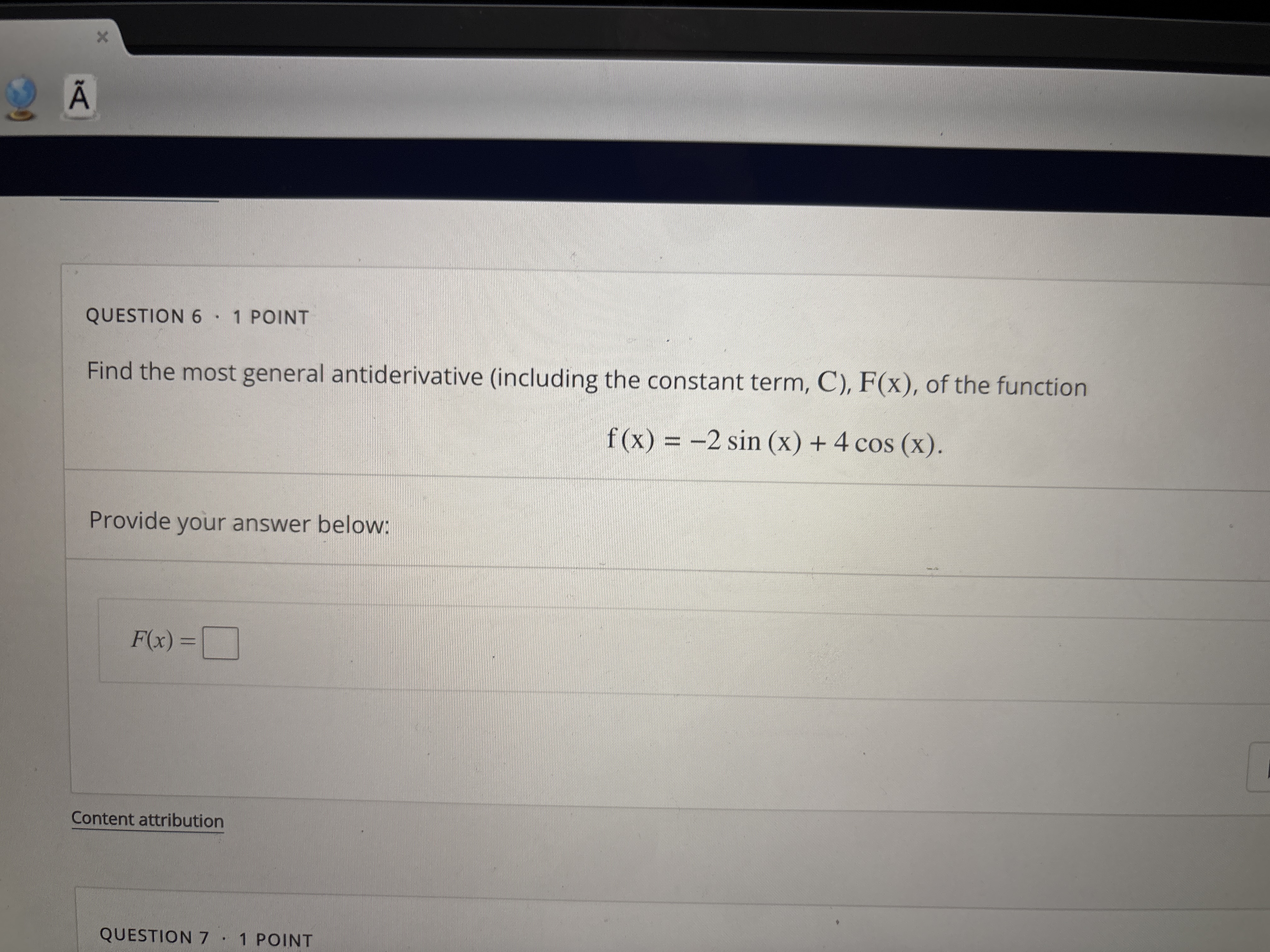 QUESTION 6 * 1 POINT Find the most general