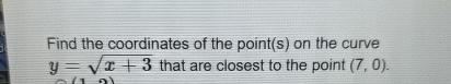 Find the coordinates of the point ( s ) on the