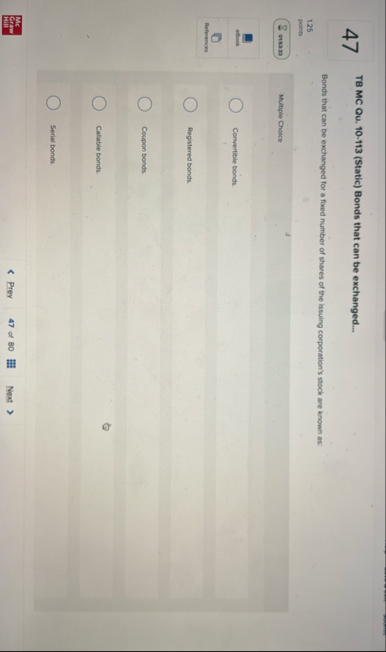 4 7 T 8 MC Qu . 1 0 - 1 1 3 ( Static ) Bonds that