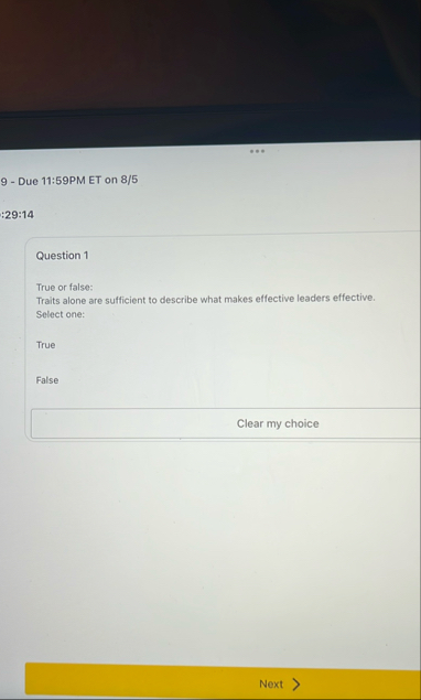 9 - Due 1 1 : 5 9 PM ET on 8 / 5 : 2 9 : 1 4