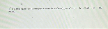 Find the equation of the tangent plane to the