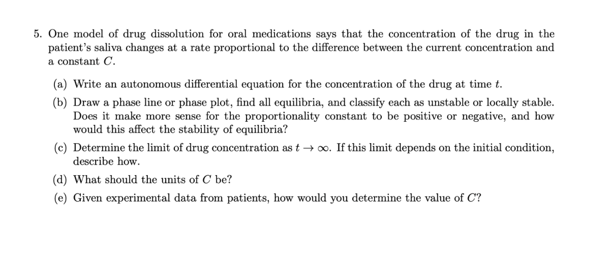 5 . One model of drug dissolution for oral