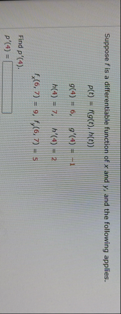 Suppose f is a differentiable function of x and y