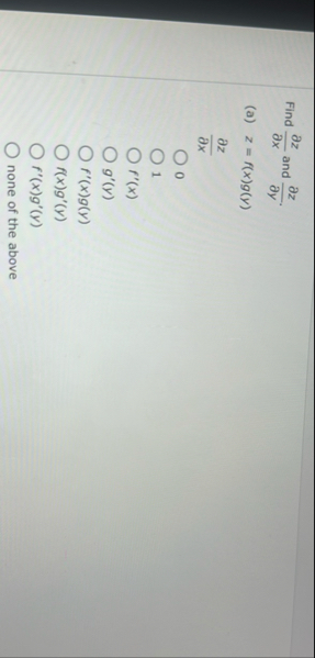 Find d e l z d e l x and d e l z d e l y . ( a )