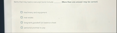 bems that may back a securpd bond include More