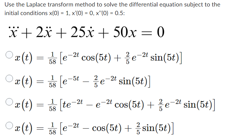Use the Laplace transform method t o solve the