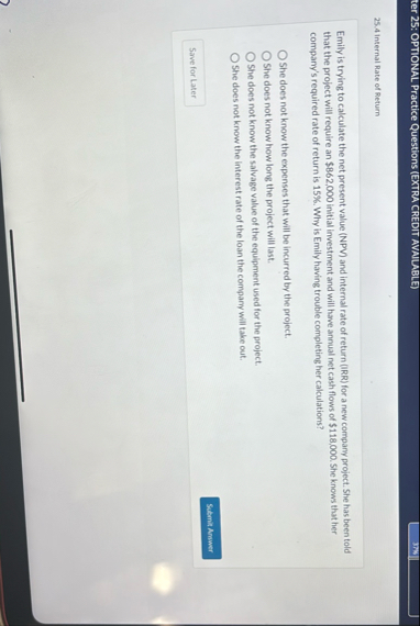 ter 2 5 : OPTIONAL Practice Questions ( EXTRA