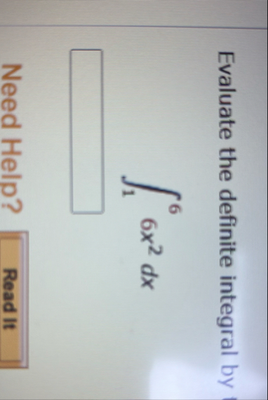 Evaluate the definite integral by 1 6 6 x 2 d x