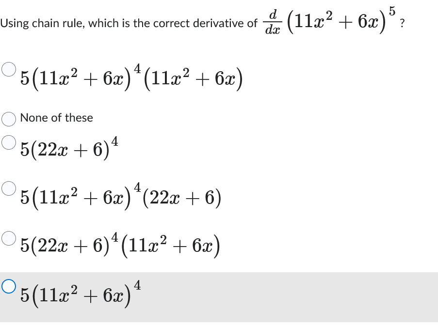 Using chain rule, which i s the correct