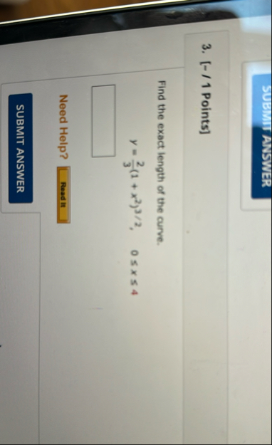 SUBRITI ANSWER 3 . [ - / 1 Points ] Find the
