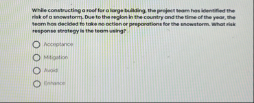 While constructing a roof for a large building,