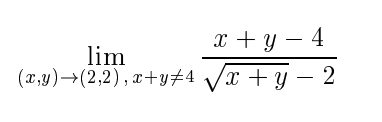 lim ( x , y ) ( 2 , 2 ) , x + y 4 x + y - 4 x + y