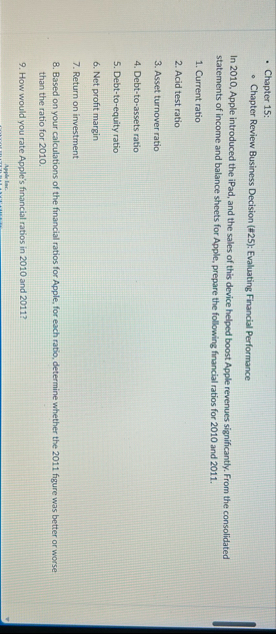 Chapter 1 5 : Chapter Review Business Decision (