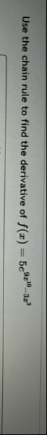 Use the chain rule to find the derivative of f (