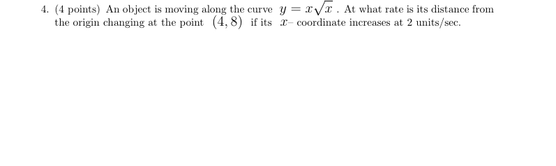 ( 4 points ) A n object i s moving along the