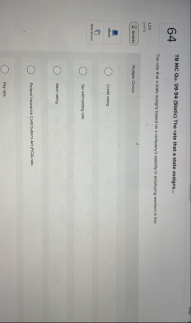 Thete 6 4 TB MC Qu . 0 9 - 9 4 ( Static ) The