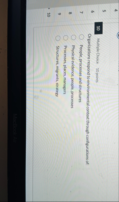 4 5 1 0 Multiple Choice 1 0 points 6