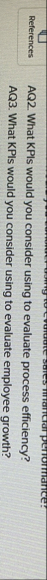 References AQ 2 . What KPIs would you consider