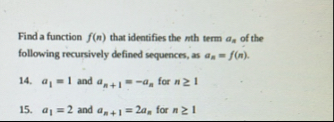 Find a function f ( n ) that identifies the n th