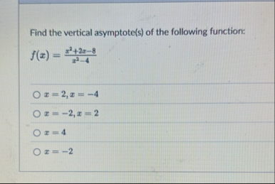 Find the vertical asymptote ( s ) of the